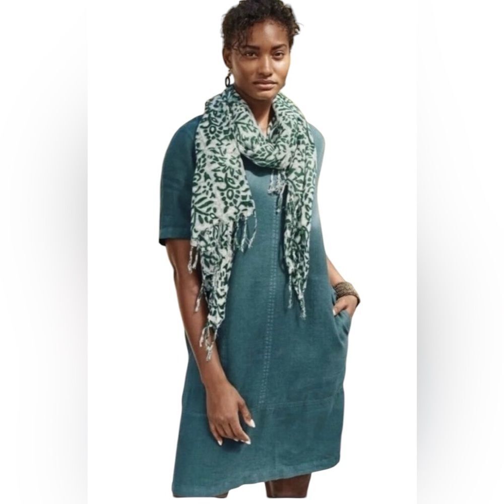 J Jill Pure Jill Coastline Garment Dyed Linen Dress Womens Size XS